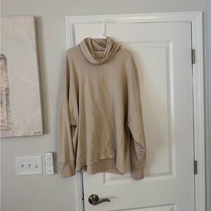 Aerie Soft Beige Cowl Neck Sweater